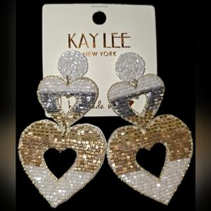 Kay Lee Double Heart Earrings
